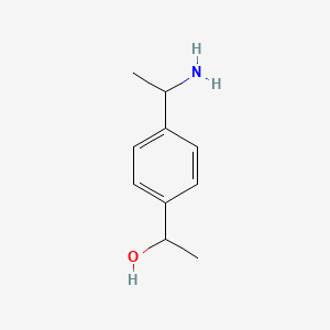 molecular formula C10H15NO B13028355 1-(4-(1-Aminoethyl)phenyl)ethanol 