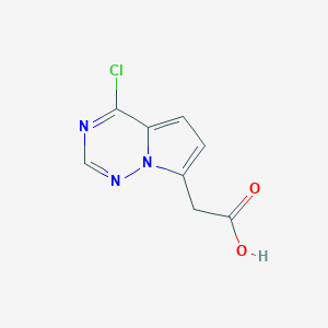 molecular formula C8H6ClN3O2 B13028359 2-(4-Chloropyrrolo[2,1-f][1,2,4]triazin-7-yl)acetic acid 