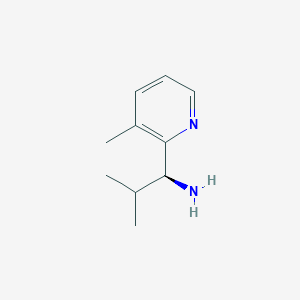 molecular formula C10H16N2 B13028377 (1S)-2-Methyl-1-(3-methyl(2-pyridyl))propylamine 