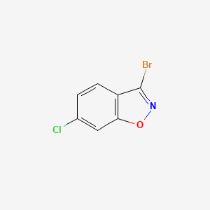 molecular formula C7H3BrClNO B13028384 3-Bromo-6-chlorobenzo[d]isoxazole 