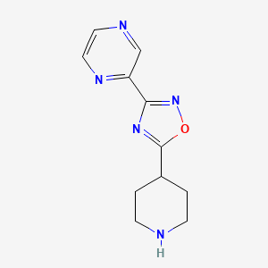 molecular formula C11H13N5O B1302839 3-(5-ピペリジン-4-イル-1,2,4-オキサジアゾール-3-イル)ピラジン CAS No. 849925-00-4