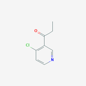 molecular formula C8H8ClNO B13028401 1-(4-Chloro-3-pyridinyl)-1-propanone 