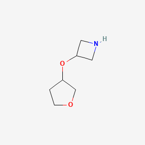 molecular formula C7H13NO2 B13028402 3-((Tetrahydrofuran-3-YL)oxy)azetidine 