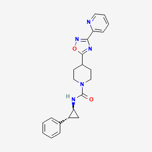 N-((1S,2R)-2-Phenylcyclopropyl)-4-(3-(pyridin-2-yl)-1,2,4-oxadiazol-5-yl)piperidine-1-carboxamide