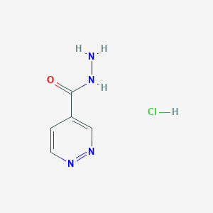 molecular formula C5H7ClN4O B13028444 Pyridazine-4-carbohydrazide hydrochloride 