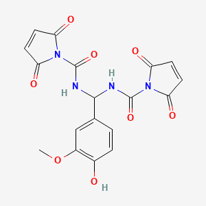 molecular formula C18H14N4O8 B13028458 N,N'-((4-Hydroxy-3-methoxyphenyl)methylene)bis(2,5-dioxo-2,5-dihydro-1H-pyrrole-1-carboxamide) CAS No. 6950-42-1