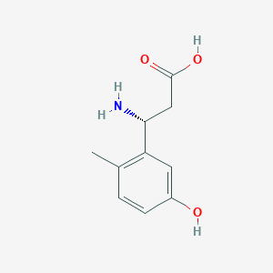 molecular formula C10H13NO3 B13028472 (3R)-3-Amino-3-(3-hydroxy-6-methylphenyl)propanoic acid 