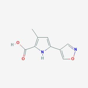 molecular formula C9H8N2O3 B13028506 5-(Isoxazol-4-yl)-3-methyl-1H-pyrrole-2-carboxylicacid 