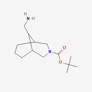 molecular formula C14H26N2O2 B13028533 Tert-butyl 9-(aminomethyl)-3-azabicyclo[3.3.1]nonane-3-carboxylate 