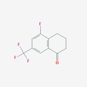 molecular formula C11H8F4O B13028538 5-Fluoro-7-(trifluoromethyl)-3,4-dihydronaphthalen-1(2H)-one 