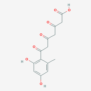 molecular formula C14H14O7 B13028574 7-(2,4-Dihydroxy-6-methylphenyl)-3,5,7-trioxoheptanoicacid 