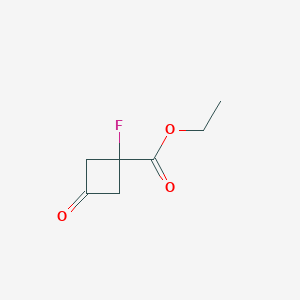 molecular formula C7H9FO3 B13028602 Ethyl 1-fluoro-3-oxo-cyclobutanecarboxylate 