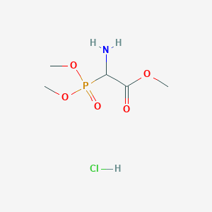 molecular formula C5H13ClNO5P B13028608 Methyl 2-amino-2-(dimethoxyphosphoryl)acetate hydrochloride 