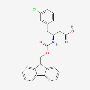 B1302864 (S)-3-((((9H-Fluoren-9-yl)methoxy)carbonyl)amino)-4-(3-chlorophenyl)butanoic acid CAS No. 270596-40-2