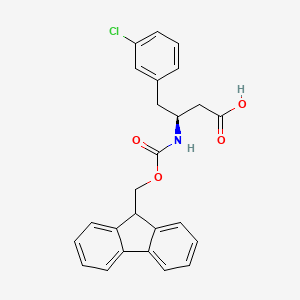 molecular formula C25H22ClNO4 B1302864 (S)-3-((((9H-Fluoren-9-yl)methoxy)carbonyl)amino)-4-(3-chlorophenyl)butanoic acid CAS No. 270596-40-2