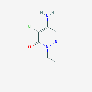 molecular formula C7H10ClN3O B13028657 5-Amino-4-chloro-2-propylpyridazin-3(2H)-one 