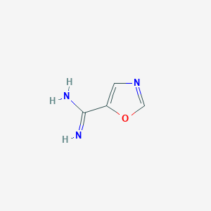 molecular formula C4H5N3O B13028664 Oxazole-5-carboximidamide 