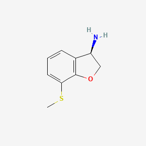 molecular formula C9H11NOS B13028666 (3R)-7-Methylthio-2,3-dihydrobenzo[B]furan-3-ylamine 