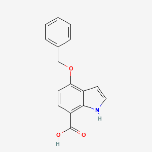 molecular formula C16H13NO3 B13028693 4-Benzyloxy-1H-indole-7-carboxylic aicd 