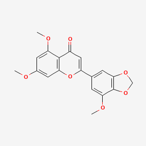 molecular formula C19H16O7 B13028744 5,7,3'-Trimethoxy-4',5'-methylenedioxyflavone 