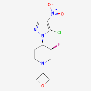 (3S,4S)-rel-4-(5-chloro-4-nitro-pyrazol-1-yl)-3-fluoro-1-(oxetan-3-yl)piperidine