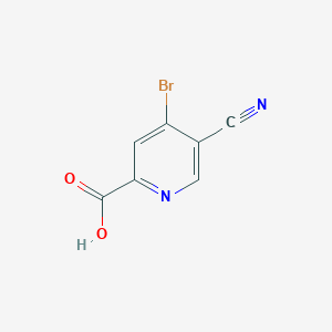 molecular formula C7H3BrN2O2 B13028783 4-Bromo-5-cyanopicolinic acid 