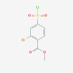 molecular formula C8H6BrClO4S B13028804 Methyl 2-bromo-4-(chlorosulfonyl)benzoate 