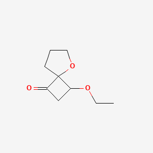 molecular formula C9H14O3 B13028814 3-Ethoxy-5-oxaspiro[3.4]octan-1-one CAS No. 1443981-62-1