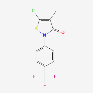 molecular formula C11H7ClF3NOS B13028832 5-Chloro-4-methyl-2-(4-(trifluoromethyl)phenyl)isothiazol-3(2H)-one 