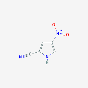 molecular formula C5H3N3O2 B13028851 4-Nitro-1H-pyrrole-2-carbonitrile 