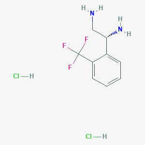 molecular formula C9H13Cl2F3N2 B13028901 (1R)-1-[2-(Trifluoromethyl)phenyl]ethane-1,2-diamine 2hcl 