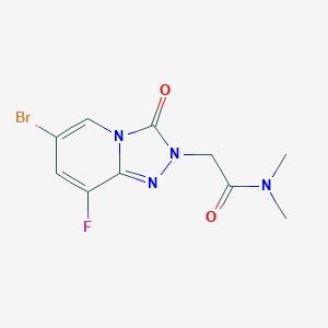 molecular formula C10H10BrFN4O2 B13028933 2-(6-Bromo-8-fluoro-3-oxo-[1,2,4]triazolo[4,3-A]pyridin-2(3H)-YL)-N,N-dimethylacetamide 