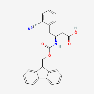 molecular formula C26H22N2O4 B1302894 (S)-3-((((9H-Fluoren-9-yl)methoxy)carbonyl)amino)-4-(2-cyanophenyl)butanoic acid CAS No. 270065-84-4