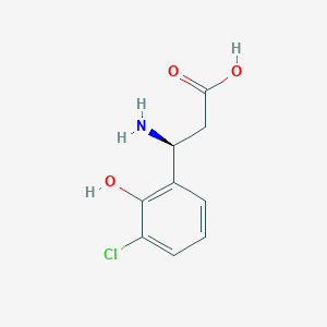 molecular formula C9H10ClNO3 B13028981 (3S)-3-Amino-3-(3-chloro-2-hydroxyphenyl)propanoic acid 