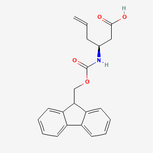 molecular formula C21H21NO4 B1302899 (S)-3-((((9H-fluoren-9-yl)methoxy)carbonyl)amino)hex-5-enoic acid CAS No. 270263-04-2