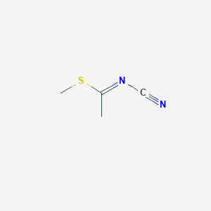 molecular formula C4H6N2S B13029005 Methyl N-cyanoethanimidothioate 