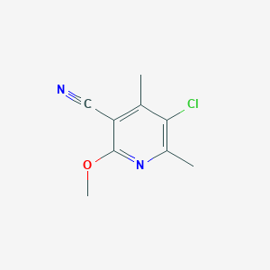 molecular formula C9H9ClN2O B13029018 5-Chloro-2-methoxy-4,6-dimethylnicotinonitrile 