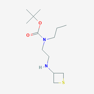 molecular formula C13H26N2O2S B13029024 tert-Butyl propyl(2-(thietan-3-ylamino)ethyl)carbamate 