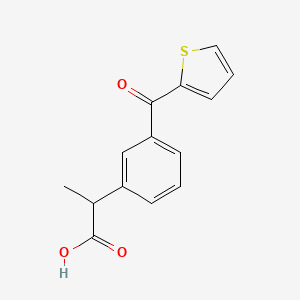 molecular formula C14H12O3S B13029036 alpha-Methyl-3-(2-thienylcarbonyl)benzeneacetic acid CAS No. 52779-89-2