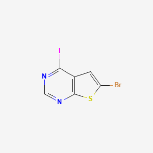 molecular formula C6H2BrIN2S B13029045 6-Bromo-4-iodothieno[2,3-D]pyrimidine 