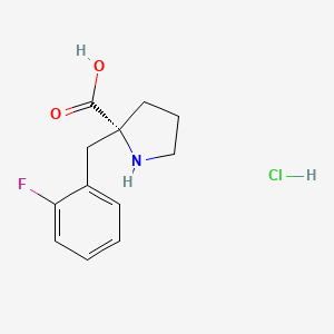 molecular formula C12H15ClFNO2 B1302906 (R)-2-(2-Fluorobenzyl)pyrrolidine-2-carboxylic acid hydrochloride CAS No. 1049740-12-6