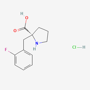 molecular formula C12H15ClFNO2 B1302906 (R)-2-(2-氟苄基)吡咯烷-2-羧酸盐酸盐 CAS No. 1049740-12-6