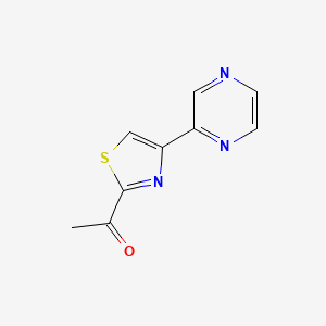 molecular formula C9H7N3OS B13029066 1-(4-(Pyrazin-2-yl)thiazol-2-yl)ethanone 