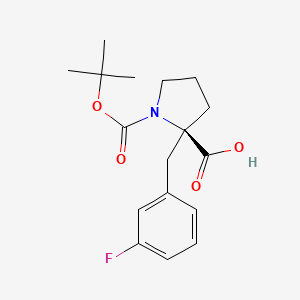molecular formula C17H22FNO4 B1302909 (R)-1-(tert-Butoxycarbonyl)-2-(3-fluorobenzyl)pyrrolidine-2-carboxylic acid CAS No. 959578-16-6