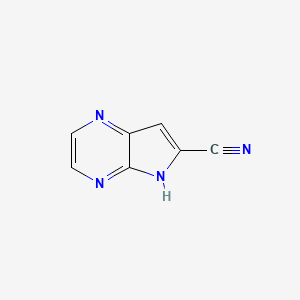 molecular formula C7H4N4 B13029092 5H-pyrrolo[2,3-b]pyrazine-6-carbonitrile 