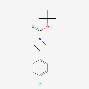 molecular formula C14H18ClNO2 B13029122 tert-Butyl 3-(4-chlorophenyl)azetidine-1-carboxylate 