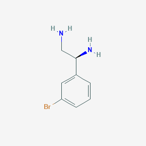 molecular formula C8H11BrN2 B13029169 (1S)-1-(3-Bromophenyl)ethane-1,2-diamine 