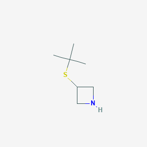 molecular formula C7H15NS B13029201 3-(Tert-butylsulfanyl)azetidine 