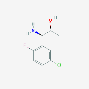 molecular formula C9H11ClFNO B13029240 (1R,2R)-1-Amino-1-(5-chloro-2-fluorophenyl)propan-2-OL 