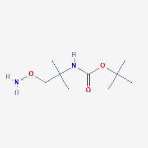 molecular formula C9H20N2O3 B13029280 tert-ButylN-[1-(aminooxy)-2-methylpropan-2-yl]carbamate 